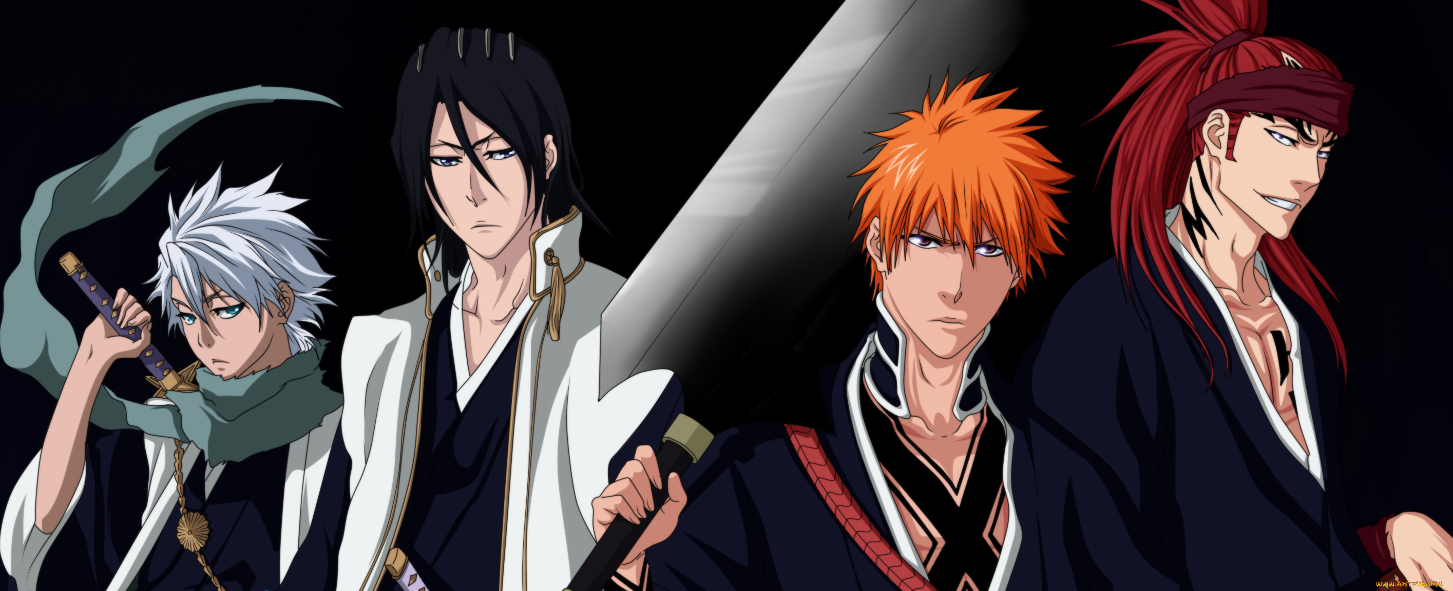 , bleach, abarai, renji, kuchiki, byakuya, kurosaki, ichigo, hitsugaya, toushirou